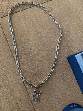 NWT- Adina Reyter 18 inch Sterling Silver Italian Chain Necklace with K charm